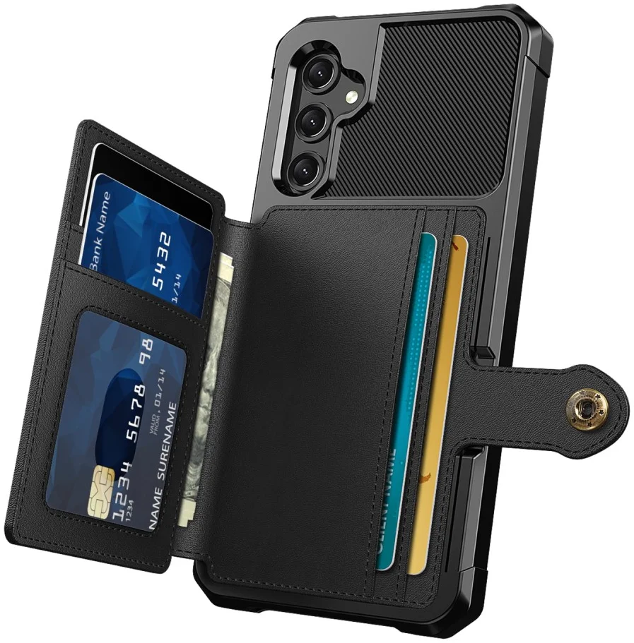 Samsung Galaxy A25 3 in 1 Back Cover Portemonnee Hoesje Zwart afbeelding 7