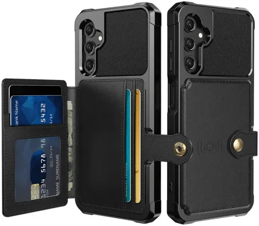 Samsung Galaxy A25 3 in 1 Back Cover Portemonnee Hoesje Zwart afbeelding 1