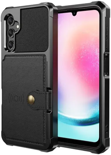Samsung Galaxy A25 3 in 1 Back Cover Portemonnee Hoesje Zwart afbeelding 2