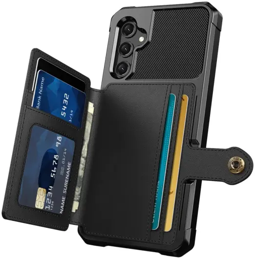Samsung Galaxy A25 3 in 1 Back Cover Portemonnee Hoesje Zwart afbeelding 7