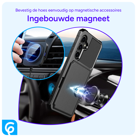 Samsung Galaxy S23 FE 3 in 1 Back Cover Portemonnee Hoesje Zwart afbeelding 5