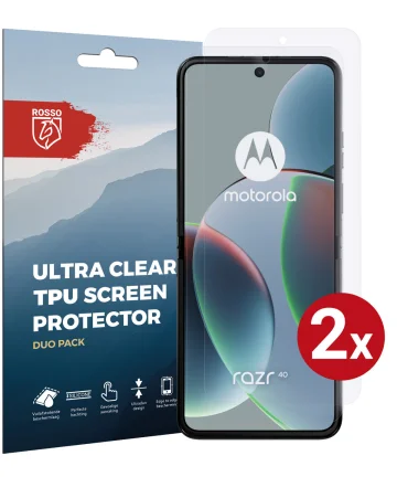 Rosso Motorola Razr 40 Screen Protector Ultra Clear Duo Pack Screen Protectors