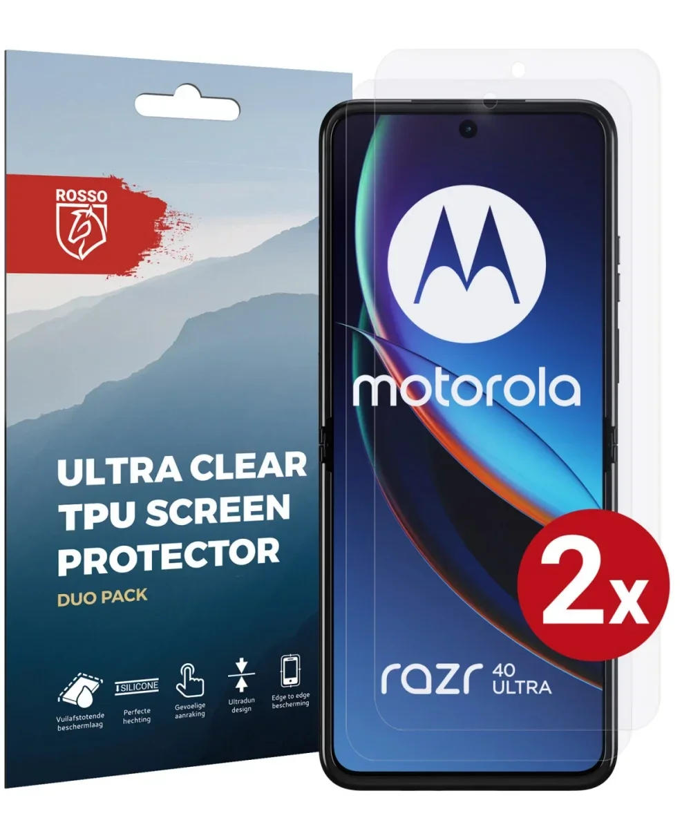 Rosso Motorola Razr 40 Ultra Screen Protector Ultra Clear Duo Pack afbeelding 1