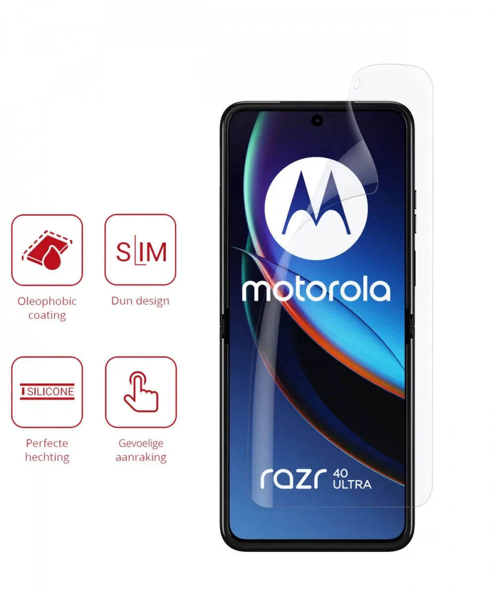 Rosso Motorola Razr 40 Ultra Screen Protector Ultra Clear Duo Pack afbeelding 2