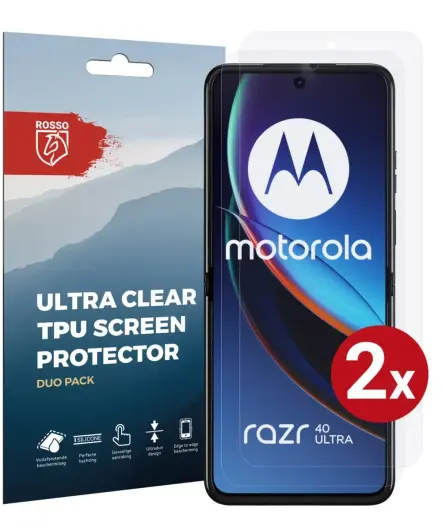 Rosso Motorola Razr 40 Ultra Screen Protector Ultra Clear Duo Pack afbeelding 1