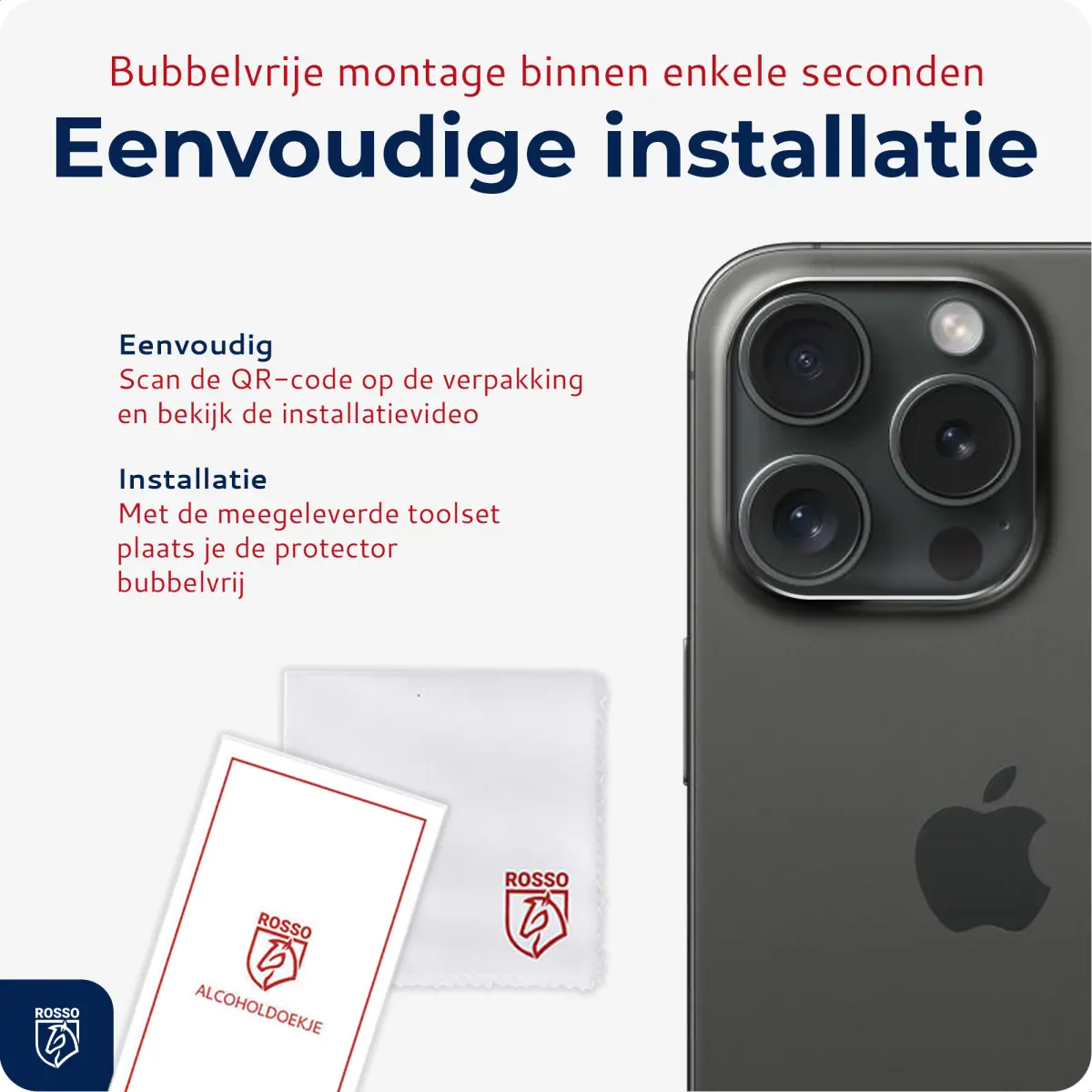 Rosso Apple iPhone 15 Pro/15 Pro Max Camera Lens Protector Transparant afbeelding 7