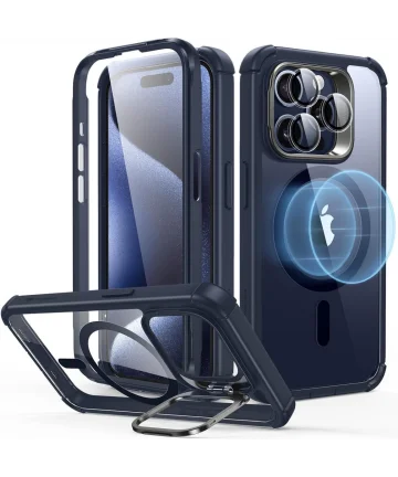 ESR Armor Tough iPhone 15 Pro Hoesje MagSafe Transparant Blauw Hoesjes
