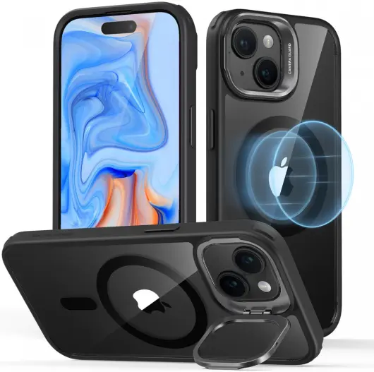 ESR Classic Hybrid MagSafe Apple iPhone 15 Hoesje met Stand Donkerblauw afbeelding 1