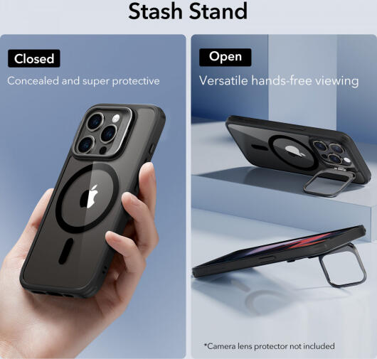 ESR Classic Hybrid MagSafe iPhone 15 Pro Hoesje met Stand Clear Black afbeelding 7