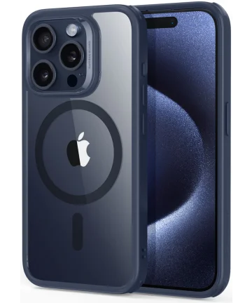 ESR Classic Hybrid iPhone 15 Pro Hoesje MagSafe Transparant Blauw Hoesjes