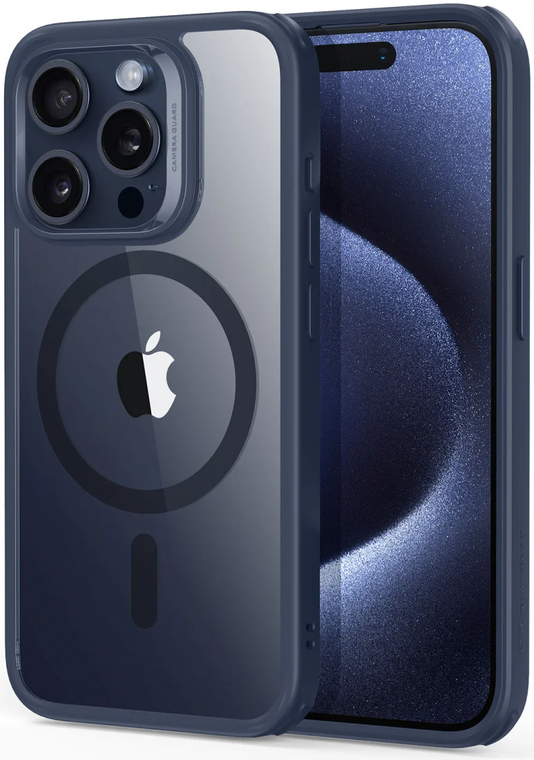 ESR Classic Hybrid iPhone 15 Pro Hoesje MagSafe Transparant Blauw afbeelding 1