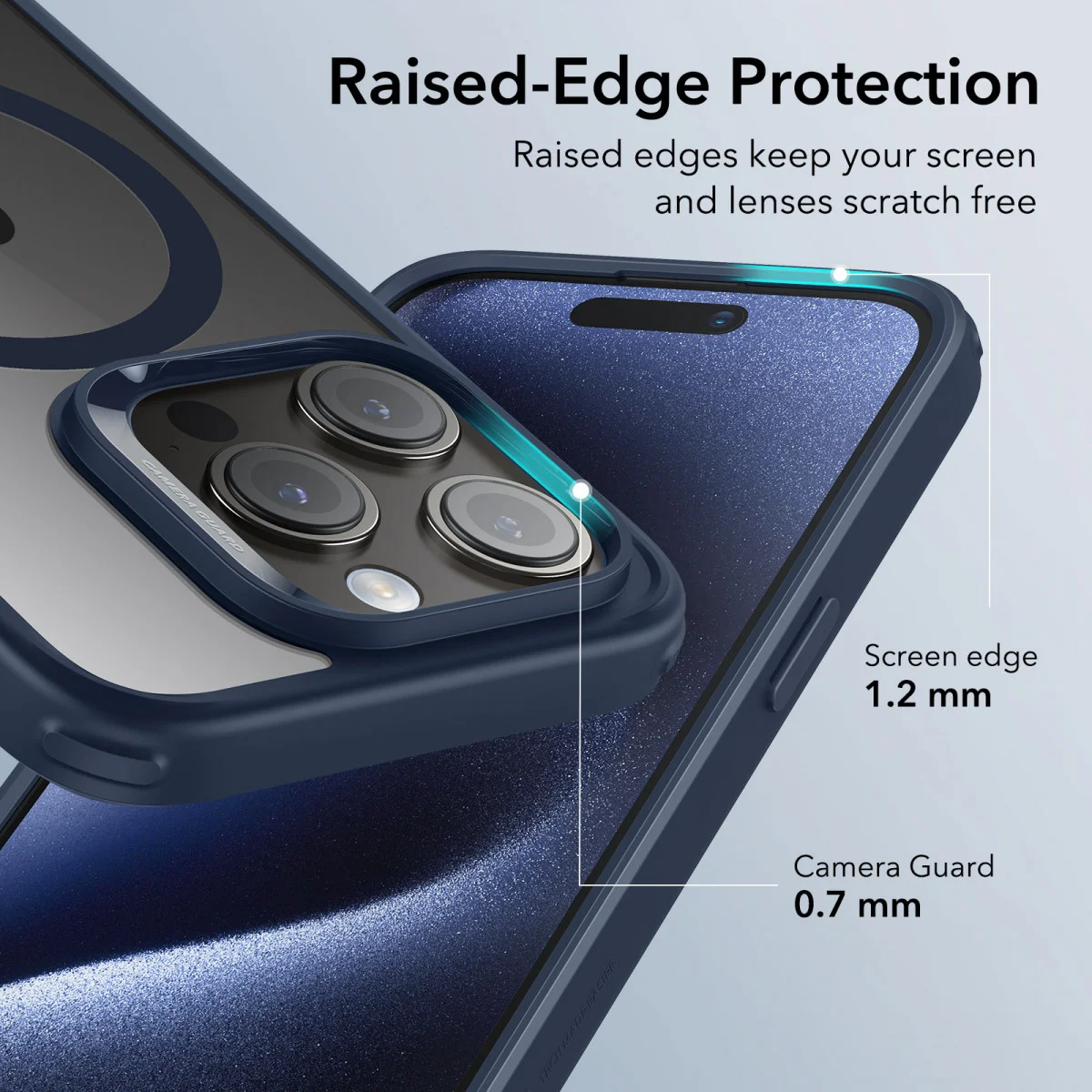 ESR Classic Hybrid iPhone 15 Pro Hoesje MagSafe Transparant Blauw afbeelding 6