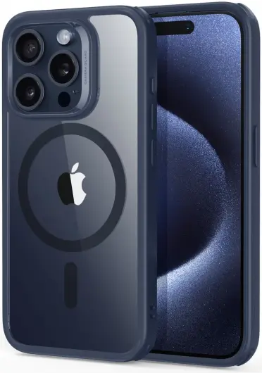 ESR Classic Hybrid iPhone 15 Pro Hoesje MagSafe Transparant Blauw afbeelding 1