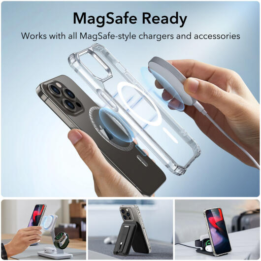 ESR Air Armor HaloLock iPhone 15 Pro Hoesje MagSafe Transparant afbeelding 3
