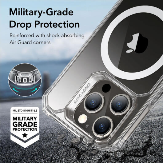 ESR Air Armor HaloLock iPhone 15 Pro Hoesje MagSafe Transparant afbeelding 4
