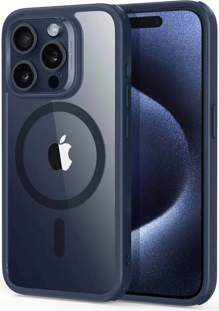 ESR Air Armor HaloLock iPhone 15 Pro Hoesje Back Cover Clear Blauw afbeelding 1