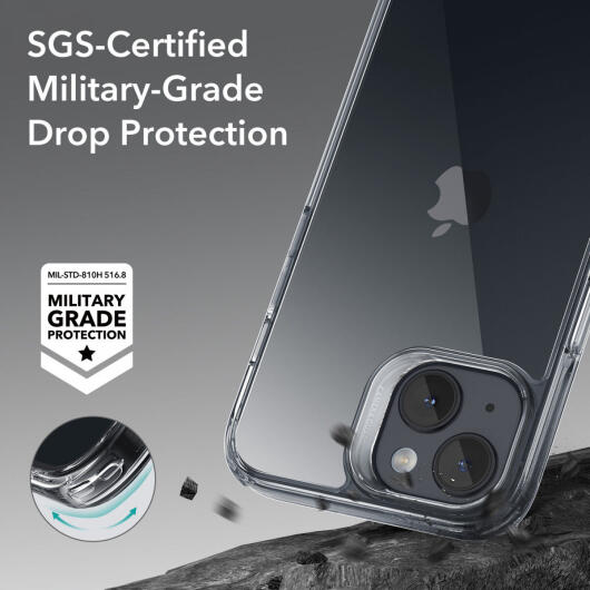 ESR Ice Shield Apple iPhone 15 Hoesje Tempered Glass Case Transparant afbeelding 3