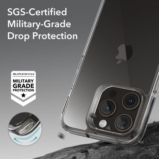 ESR Ice Shield iPhone 15 Pro Hoesje Tempered Glass Case Transparant afbeelding 3