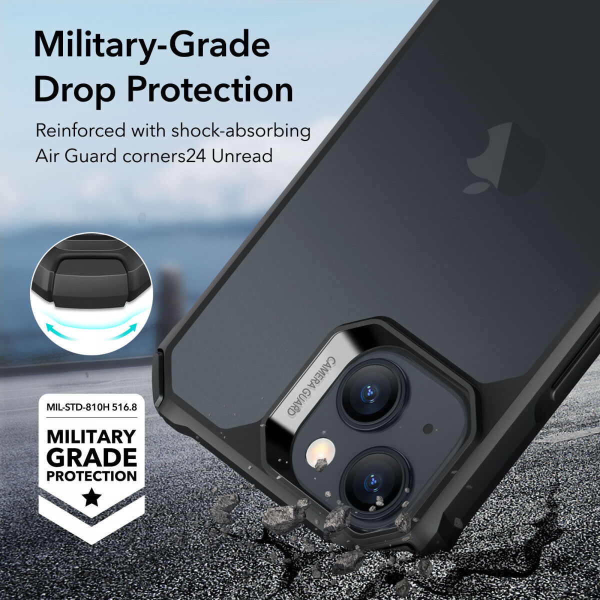 ESR Air Armor Apple iPhone 15 Hoesje Back Cover Zwart afbeelding 3