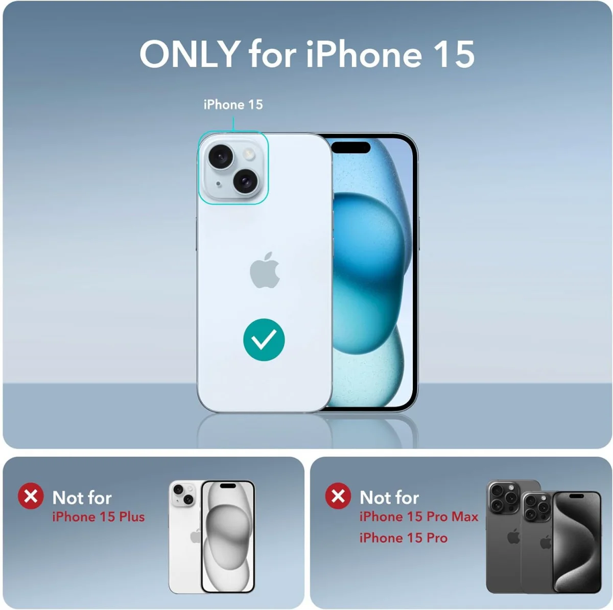 ESR Air Armor Apple iPhone 15 Hoesje Back Cover Transparant Blauw afbeelding 6