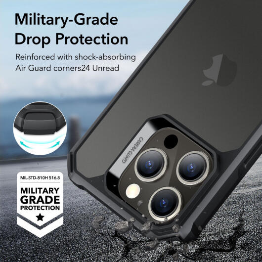 ESR Air Armor Apple iPhone 15 Pro Hoesje Back Cover Zwart afbeelding 3