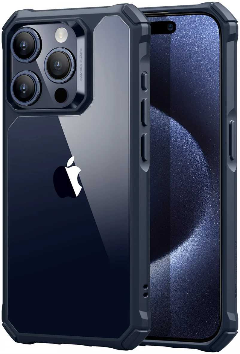 ESR Air Armor Apple iPhone 15 Pro Max Hoesje Back Cover Clear Blauw afbeelding