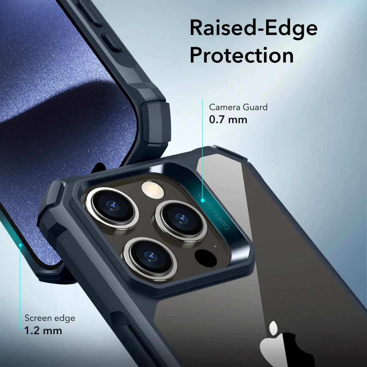 ESR Air Armor Apple iPhone 15 Pro Max Hoesje Back Cover Clear Blauw afbeelding 4