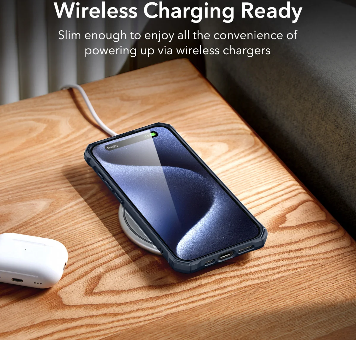 ESR Air Armor Apple iPhone 15 Pro Max Hoesje Back Cover Clear Blauw afbeelding 6