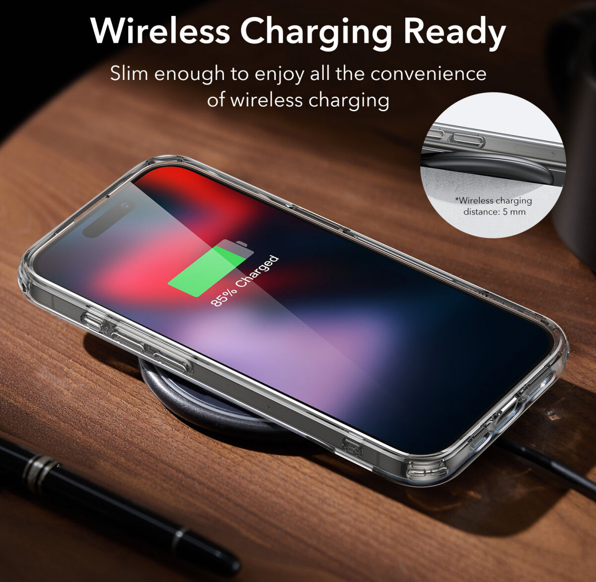 ESR Air Shield Boost Apple iPhone 15 Pro Hoesje Kickstand Transparant afbeelding 7