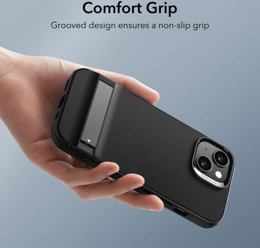 ESR Air Shield Boost Apple iPhone 15 Pro Hoesje Kickstand Zwart afbeelding 6