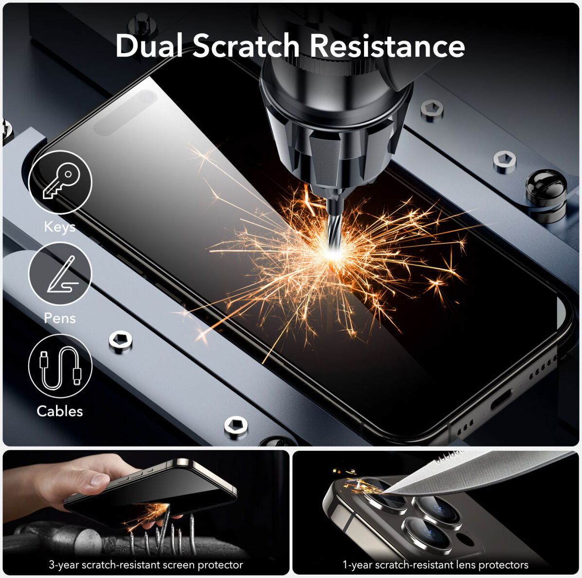 ESR Armorite Apple iPhone 15 Pro Max Screen Protector Tempered Glass afbeelding 5