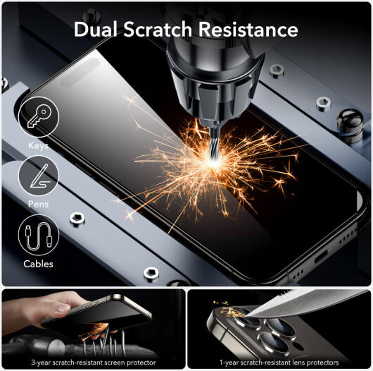 ESR Armorite Apple iPhone 15 Pro Max Screen Protector Tempered Glass afbeelding 5