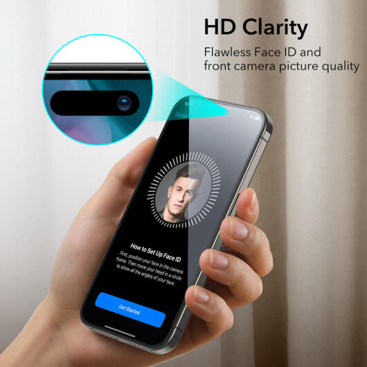 ESR iPhone 15 Pro Screen Protector Glas met Montageframe (2-Pack) afbeelding 5