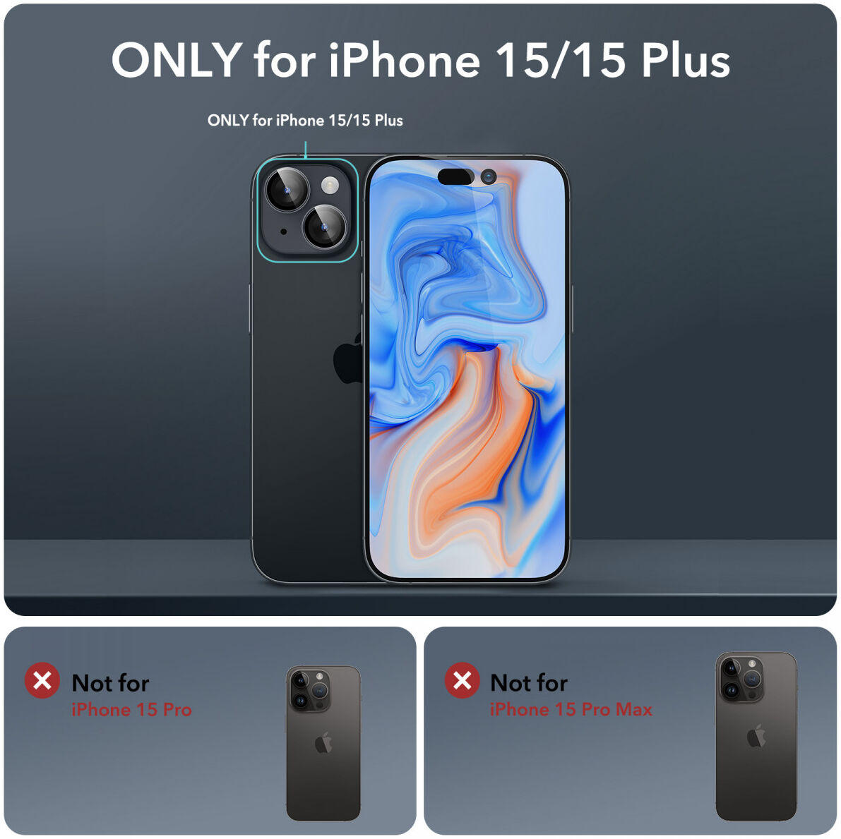 ESR Apple iPhone 15 / 15 Plus Camera Lens Protector Glas Transparant afbeelding 9