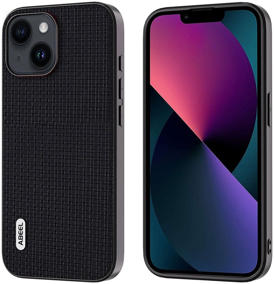 ABEEL Luxe Apple iPhone 13 Hoesje Back Cover Leer Zwart afbeelding 1