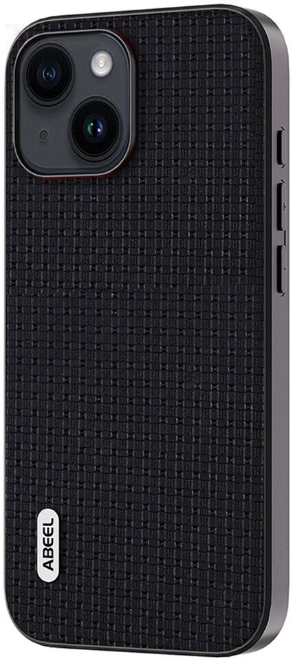 ABEEL Luxe Apple iPhone 13 Hoesje Back Cover Leer Zwart afbeelding 2
