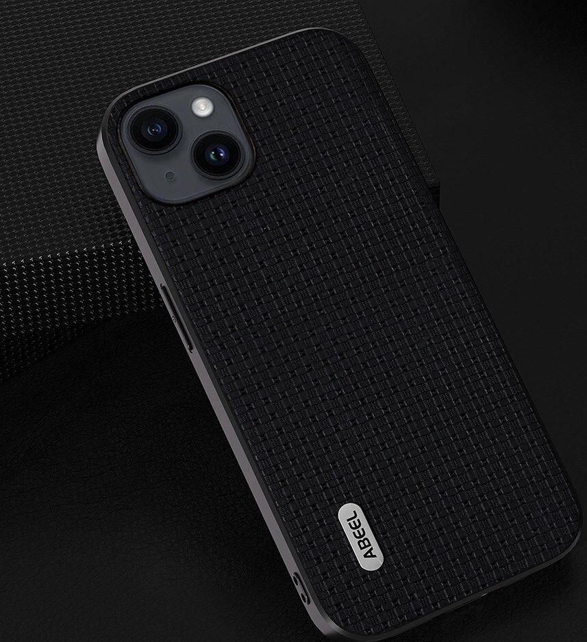 ABEEL Luxe Apple iPhone 13 Hoesje Back Cover Leer Zwart afbeelding 4