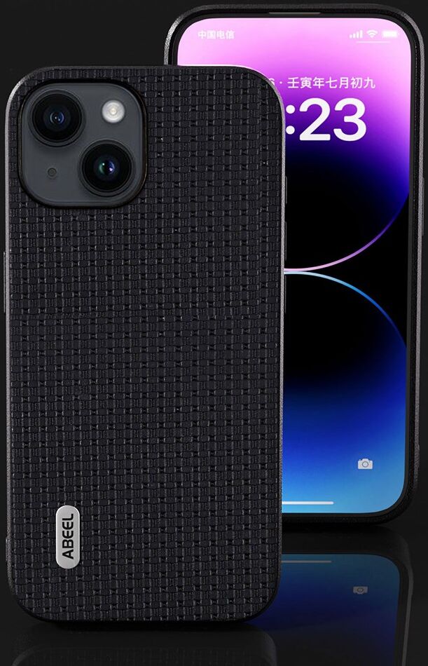 ABEEL Luxe Apple iPhone 13 Hoesje Back Cover Leer Zwart afbeelding 6