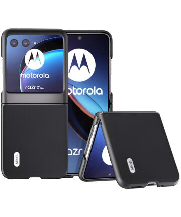 ABEEL Leren Motorola Razr 40 Ultra Hoesje Back Cover Leer Zwart Hoesjes