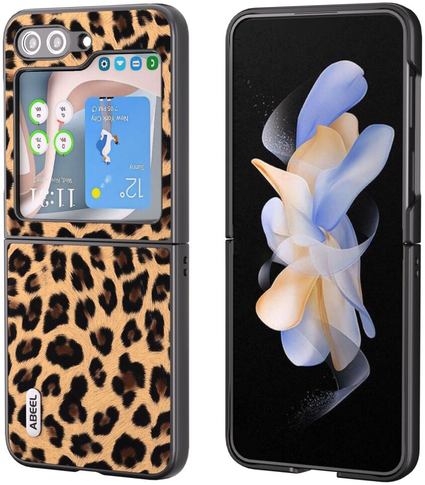 ABEEL Luipaard Samsung Galaxy Z Flip 5 Hoesje Back Cover Goud afbeelding 1