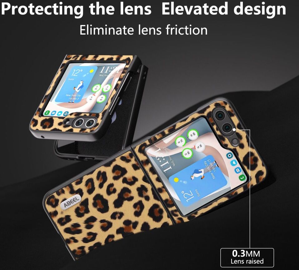 ABEEL Luipaard Samsung Galaxy Z Flip 5 Hoesje Back Cover Goud afbeelding 3