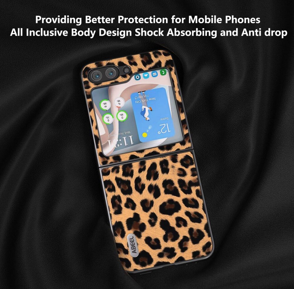 ABEEL Luipaard Samsung Galaxy Z Flip 5 Hoesje Back Cover Goud afbeelding 4