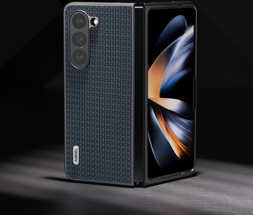 ABEEL Leren Samsung Galaxy Z Fold 5 Hoesje Leer Blauw afbeelding 4