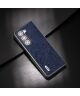 ABEEL Litchi Samsung Galaxy Z Fold 5 Hoesje Back Cover Blauw