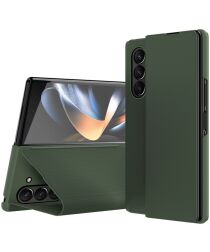 Samsung Galaxy Z Fold 5 Hoesje Kevlar Book Case Kunstleer Groen