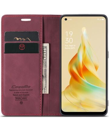 CaseMe 013 Oppo Reno 8T Hoesje Book Case met Standaard Rood Hoesjes