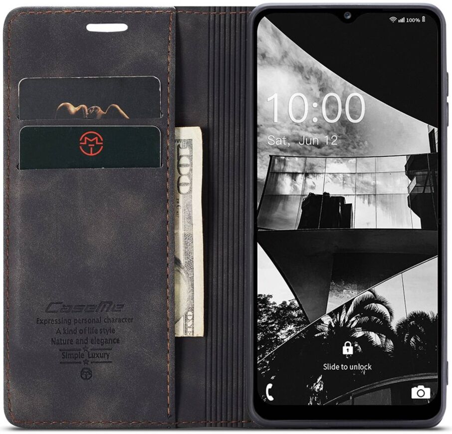 CaseMe 013 Samsung Galaxy M33 Hoesje Book Case met Standaard Zwart afbeelding 1