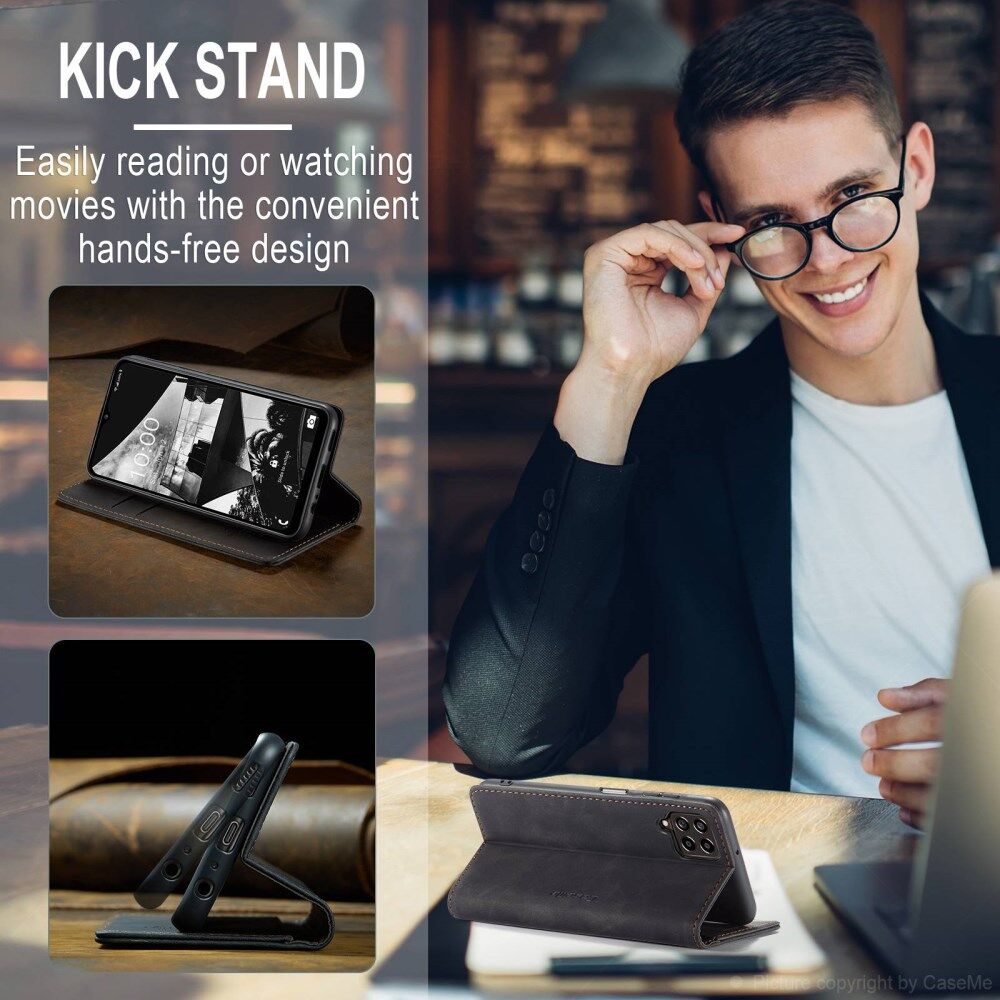 CaseMe 013 Samsung Galaxy M33 Hoesje Book Case met Standaard Zwart afbeelding 3
