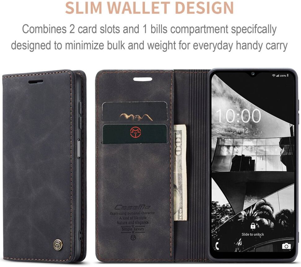 CaseMe 013 Samsung Galaxy M33 Hoesje Book Case met Standaard Zwart afbeelding 7