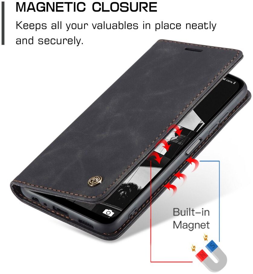 CaseMe 013 Samsung Galaxy M33 Hoesje Book Case met Standaard Zwart afbeelding 8